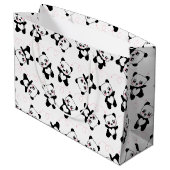 Tanzen-Panda Große Geschenktüte (Rückseite Schrägansicht)