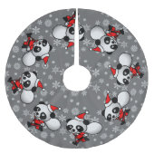 Tanzen-Pandas Polyester Weihnachtsbaumdecke (Vorderseite)