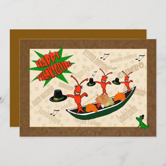 Tanzen-Panzerkrebs-Pilger Cajun glücklicher Einladung (Vorne/Hinten)