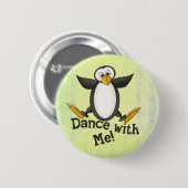 Tanzen-Pinguin Button (Vorne & Hinten)