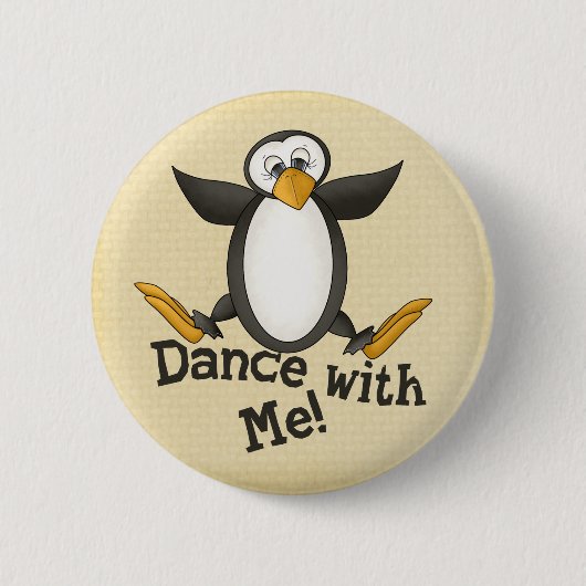 Tanzen-Pinguin Button (Vorderseite)