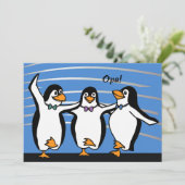Tanzen-Pinguin-Einladung Einladung (Stehend Vorderseite)