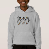 Tanzen-Pinguin-KinderKapuzenpulli Hoodie (Vorderseite)
