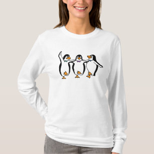 Tanzen-Pinguin-langes Hülsen-T-Shirt T-Shirt