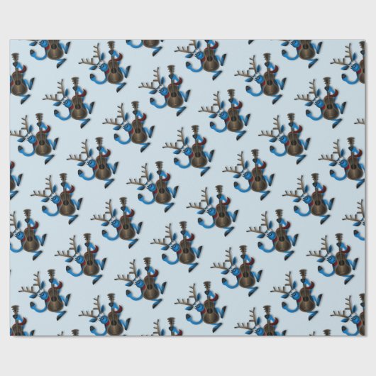 Tanzen-Ren mit Gitarre Geschenkpapier (Flach)