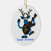 Tanzen-Ren mit Gitarre Rockin Weihnachten Keramik Ornament (Rechts)