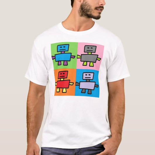Tanzen-Roboter-Pop-Kunst T-Shirt (Vorderseite)