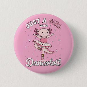 Tanzen rosa Axolotl im Ballett Tutu Button