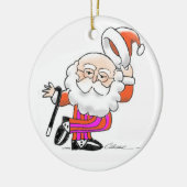 Tanzen-Sankt-Weihnachtsverzierung Keramik Ornament (Links)