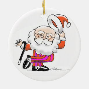 Tanzen-Sankt-Weihnachtsverzierung Keramik Ornament