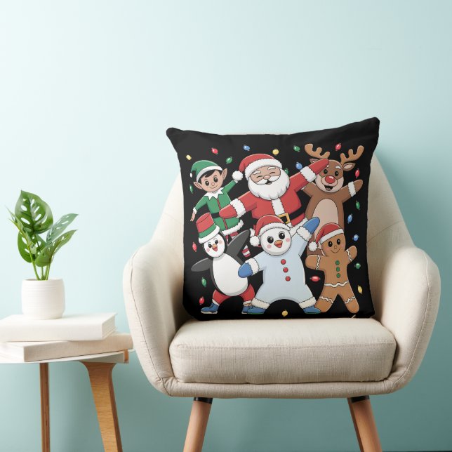 Tanzen Santa Elf und Freunde Kissen (Stuhl )