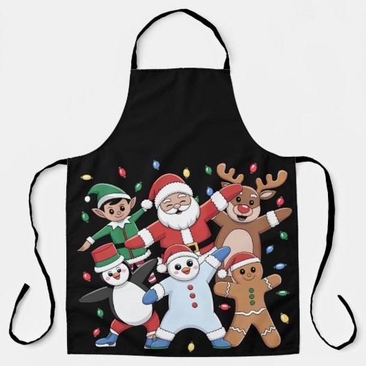 Tanzen Santa Elf und Freunde Schürze (Vorderseite)