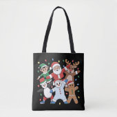 Tanzen Santa Elf und Freunde Tasche (Vorderseite)
