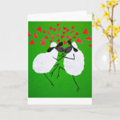 Tanzen-Schaf-Gruß-Karte Karte (Gelbe Blume)