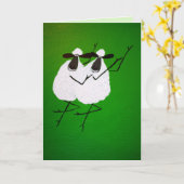 Tanzen-Schaf-Gruß-Karte Karte (Gelbe Blume)