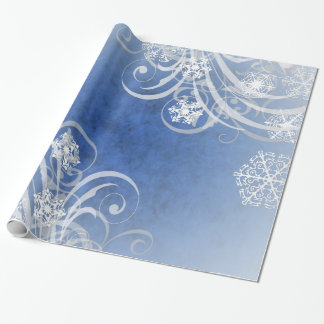 Tanzen-Schneeflocke-Blau-Feiertag Geschenkpapier