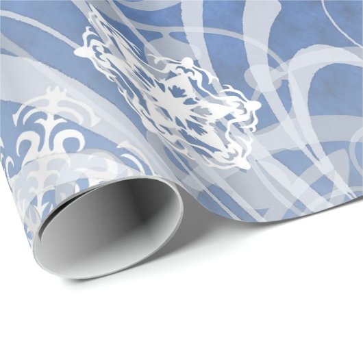 Tanzen-Schneeflocke-Blau-Feiertag Geschenkpapier (Rolleneckpunkt)