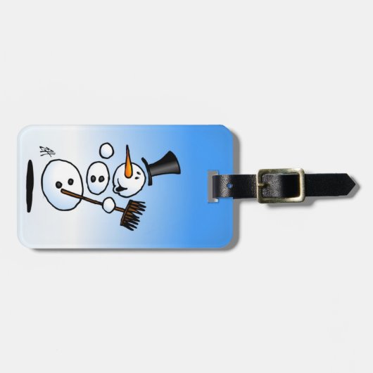 Tanzen-Schneemann Gepäckanhänger (Vorderseite horizontal)