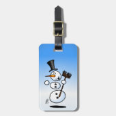 Tanzen-Schneemann Gepäckanhänger (Vorderseite vertikal)