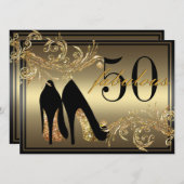Tanzen-Schuhe - fabelhafte 50. Einladung (Vorne/Hinten)
