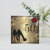 Tanzen-Schuhe - fabelhafte 50. Einladung (Stehend Vorderseite)