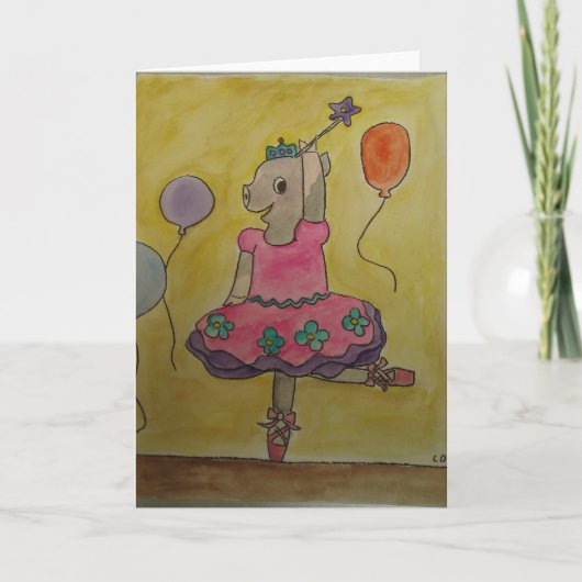 Tanzen-Schwein Greetingcard Karte (Vorderseite)