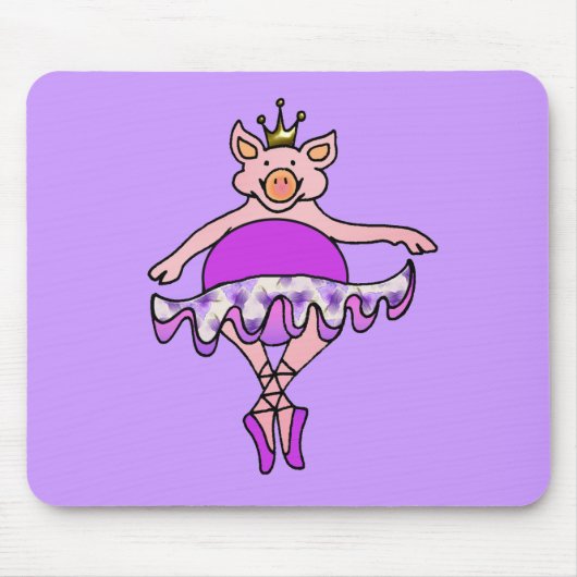 Tanzen-Schwein im Ballettröckchen Mousepad (Vorne)