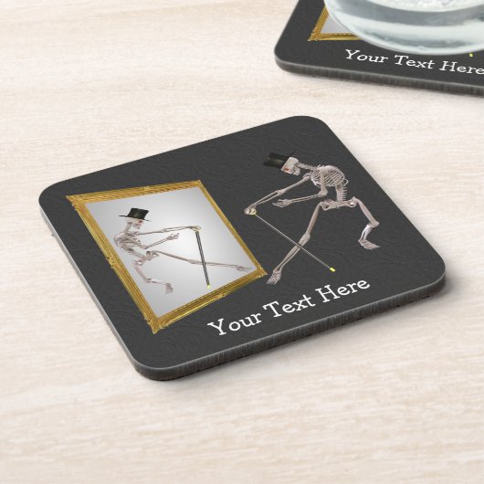 Tanzen Skeleton Funny Untersetzer Set (Linke Seite)