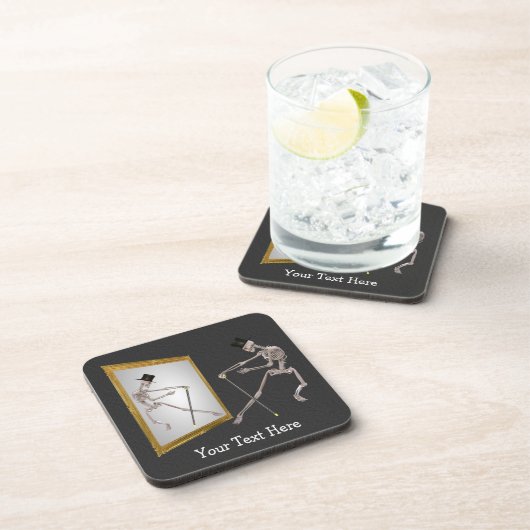 Tanzen Skeleton Funny Untersetzer Set (Rechte Seite)