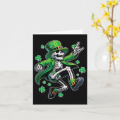 Tanzen Skeleton Leprechaun St. Patrick's Day Karte (Gelbe Blume)