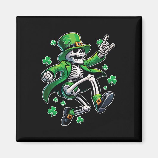 Tanzen Skeleton Leprechaun St. Patrick's Day Magnet (Vorne)
