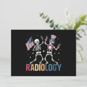 Tanzen Skeleton Radiologie Röntgen Tech Patriotic Einladung (Stehend Vorderseite)
