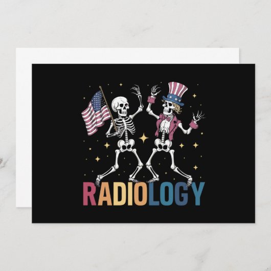 Tanzen Skeleton Radiologie Röntgen Tech Patriotic Einladung (Vorne/Hinten)