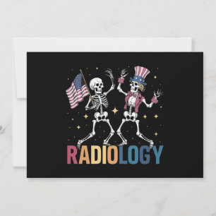Tanzen Skeleton Radiologie Röntgen Tech Patriotic Einladung