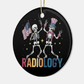 Tanzen Skeleton Radiologie Röntgen Tech Patriotic Keramik Ornament (Links)