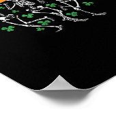 Tanzen Skeleton St Paddy's Day Irish Beer Drinkin Poster (Ecke)