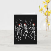 Tanzen Skeleton Weihnachten 2025 Spooky Funny Chri Karte (Gelbe Blume)