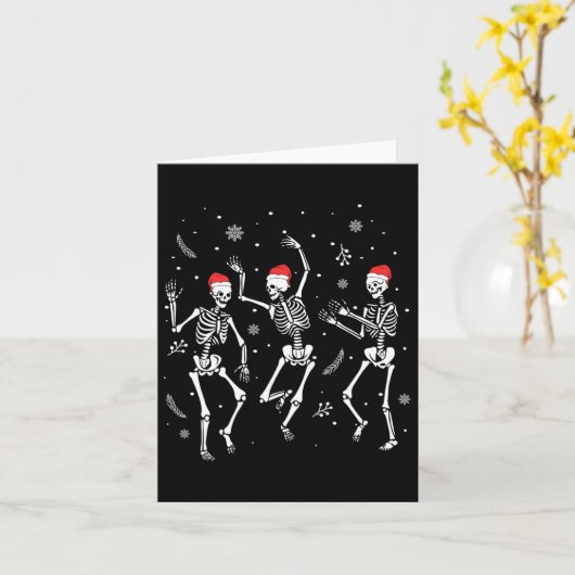 Tanzen Skeleton Weihnachten 2025 Spooky Funny Chri Karte (Gelbe Blume)