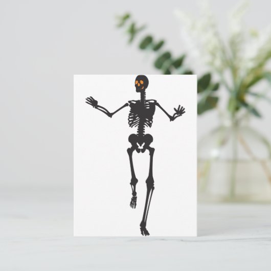 Tanzen-Skelett Postkarte (Stehend Vorderseite)