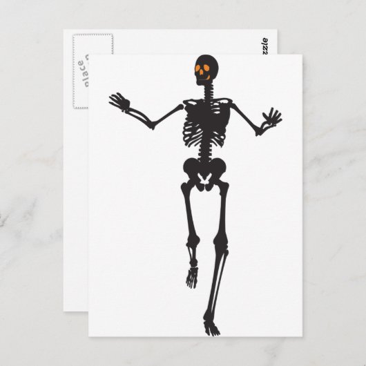 Tanzen-Skelett Postkarte (Vorne/Hinten)