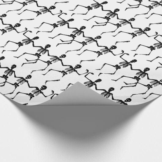 Tanzen-Skelette Geschenkpapier (Ecke)