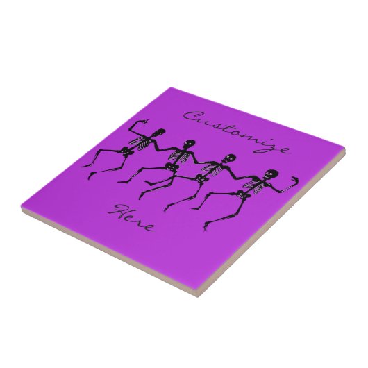 Tanzen-Skelette Halloween Thunder_Cove Fliese (Seite)