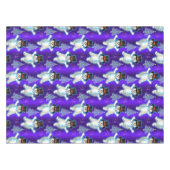 Tanzen Snowmen Blauer Weihnachten Tischdecke (Vorderseite (Horizontal))