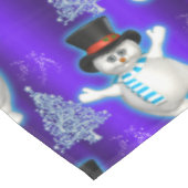 Tanzen Snowmen Blauer Weihnachten Tischdecke (Schrägansicht)