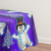 Tanzen Snowmen Blauer Weihnachten Tischdecke (Beispiel)