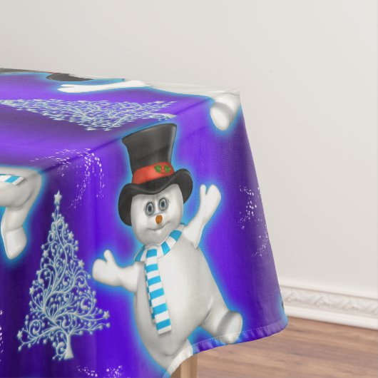 Tanzen Snowmen Blauer Weihnachten Tischdecke (Beispiel)