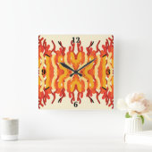 Tanzen Sunburst Pop der Abstrakten Kunst Quadratische Wanduhr (Zuhause)