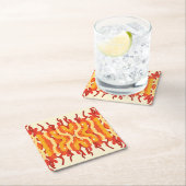 Tanzen Sunburst Pop der Abstrakten Kunst Rechteckiger Pappuntersetzer (Vor Ort)