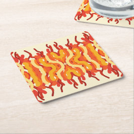 Tanzen Sunburst Pop der Abstrakten Kunst Rechteckiger Pappuntersetzer