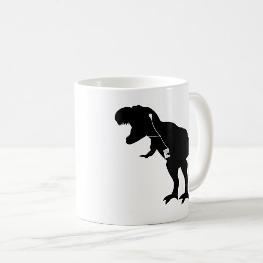 Tanzen T-Rex Entwurf Kaffeetasse (VorderseiteRechts)